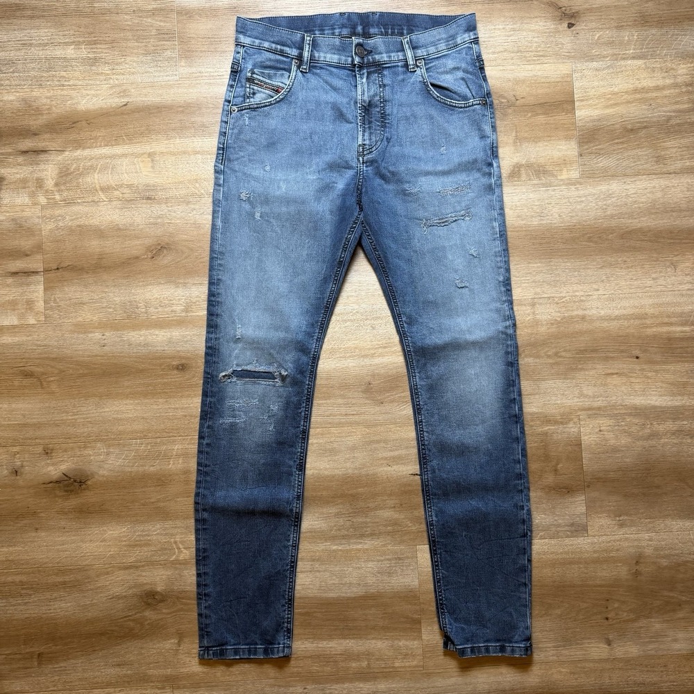Diesel Jogg Jeans Women W26 Blue Krailey-NE Boyfriend Tapered Stretch Distressed